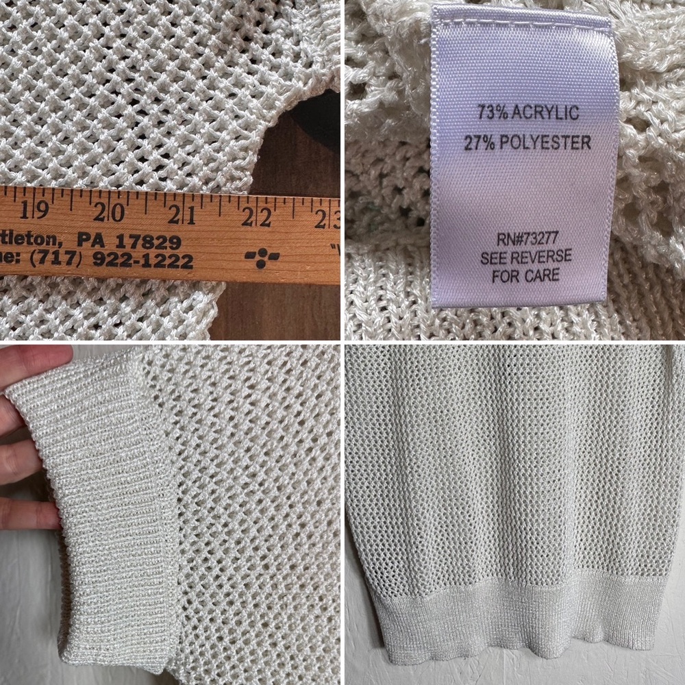 Apt.9 Open Knit S/S Top Open Weave Women's Xl Sum… - image 2